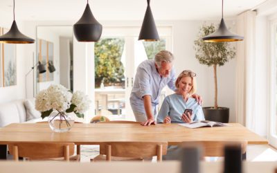 Couple relaxing together at home