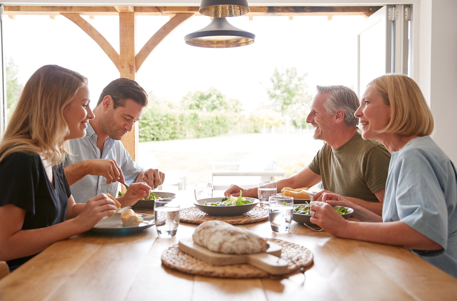 Family gathered around a meal together